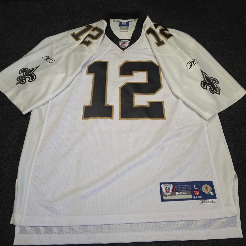 Reebok New Orleans Saints Marques Colston 12 NFL Jersey White Mens Large L